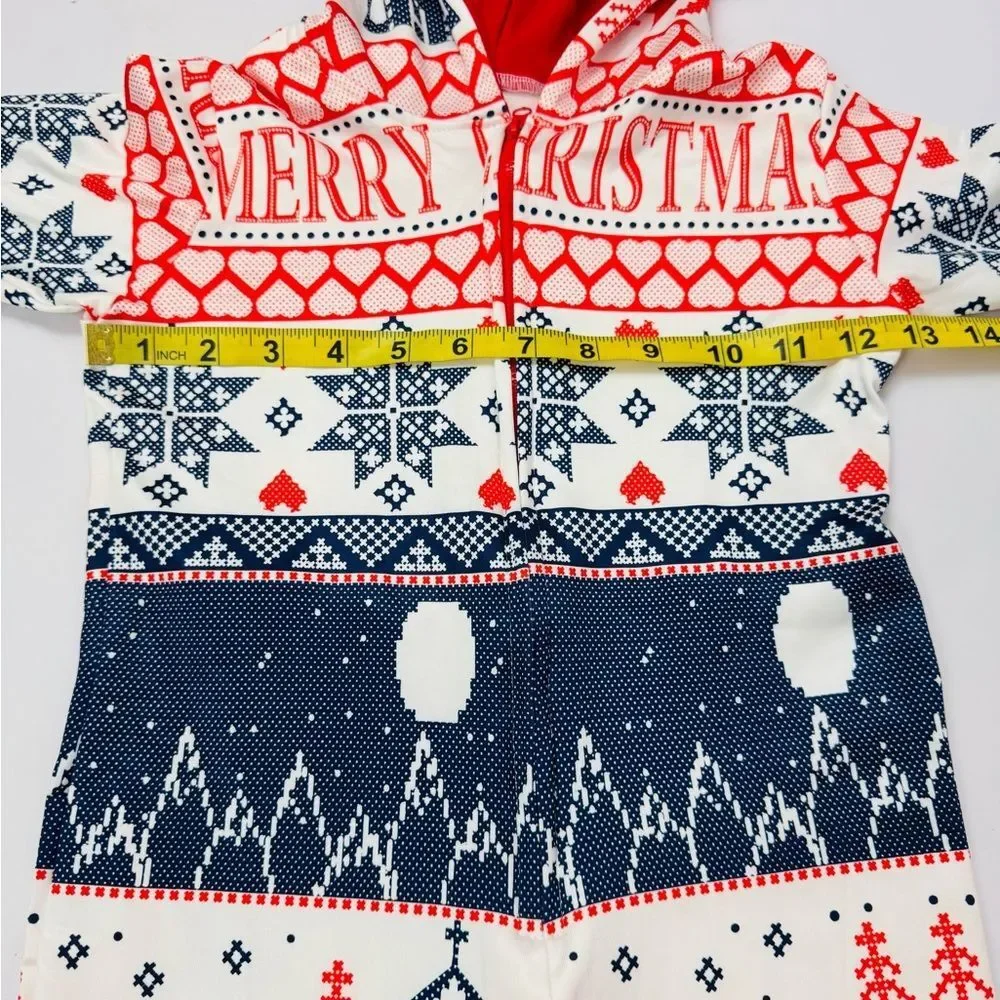 NEW Hooded Onesie Christmas Pajamas Kids 2/3